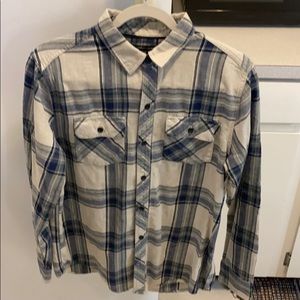Empire heather grey with blue and green flannel